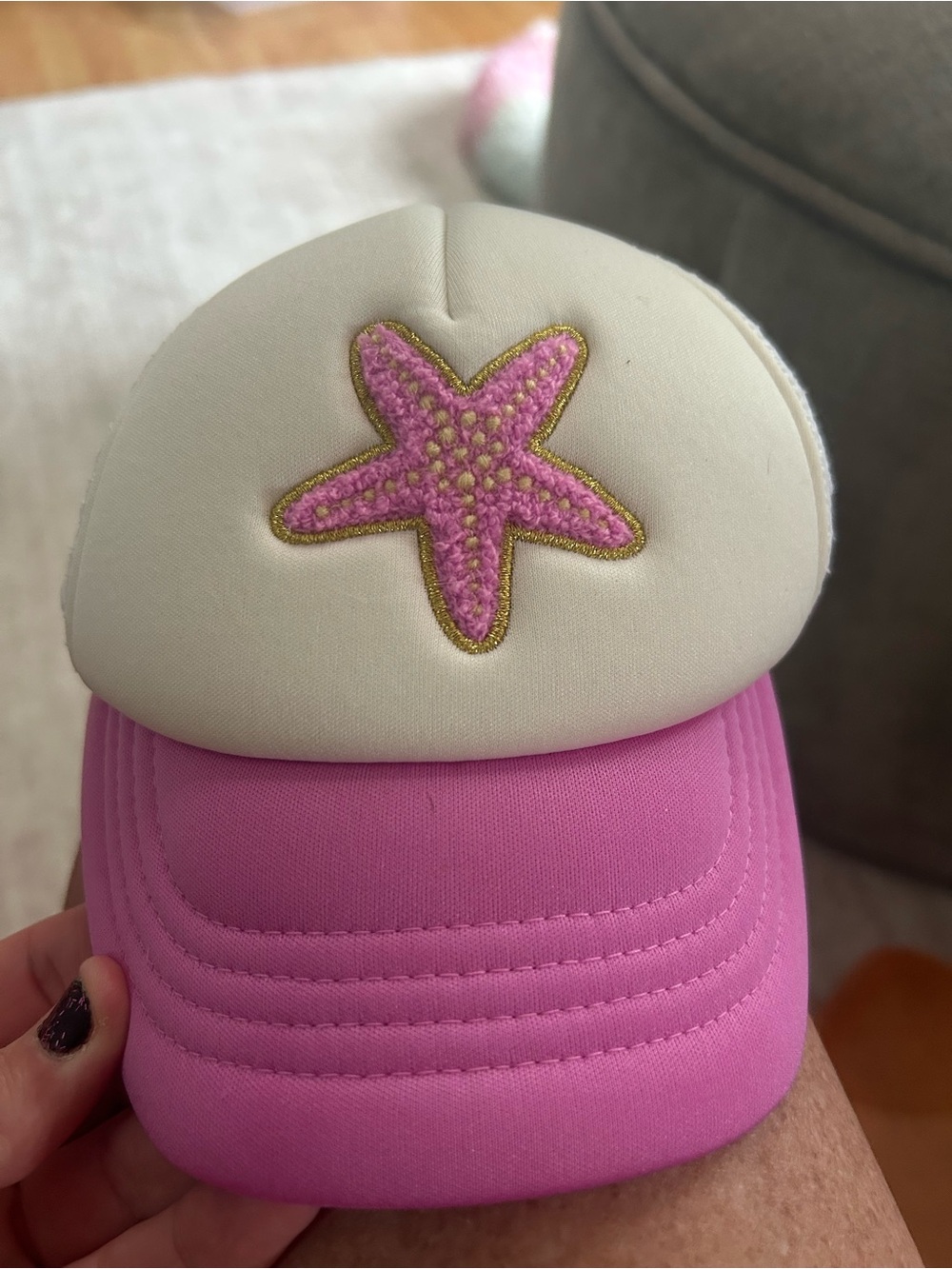 Pink Starfish Kids Trucker Hat - Pink & Cream J.Crew